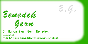 benedek gern business card